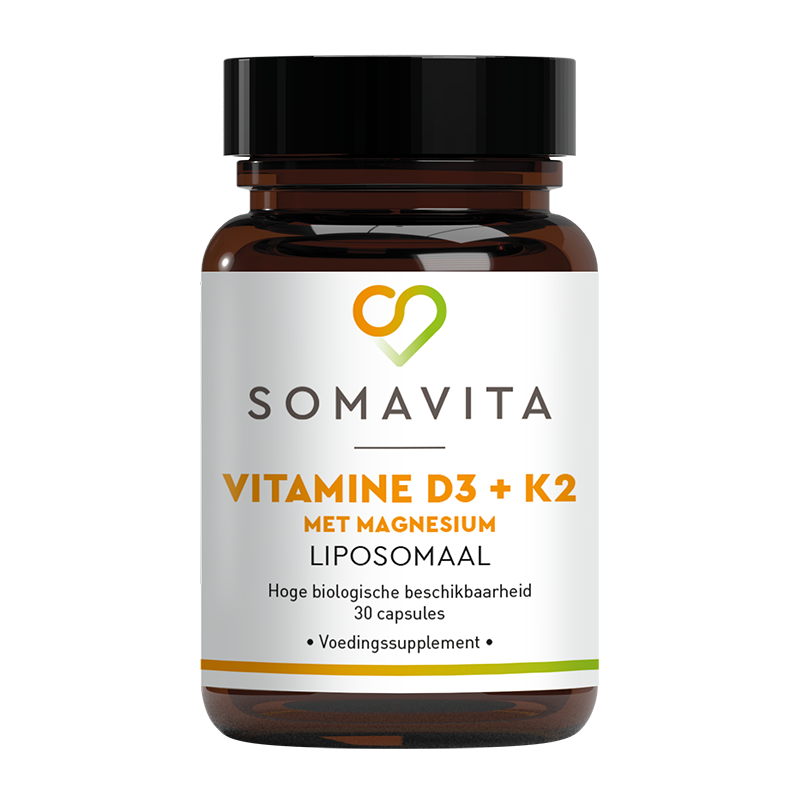 Liposomale Vitamine D3 + K2 met Magnesium 30 caps.